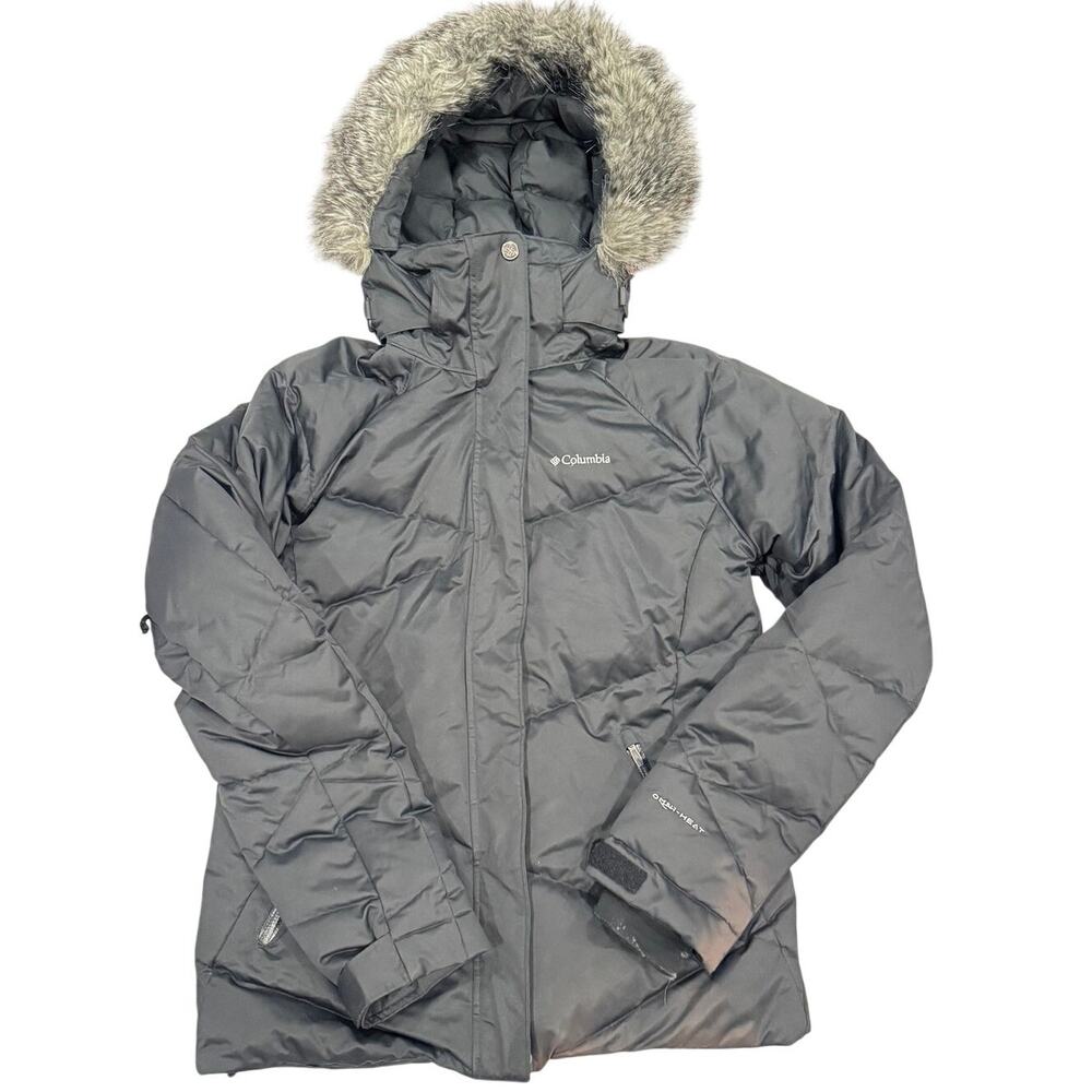 Columbia Lay D Down Ski Jacket Omni-Heat Hooded Black Women's Medium